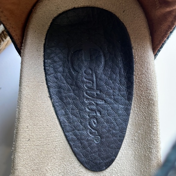 Earthies platform sandals, black leather, pvc, and rope - Picture 7 of 9